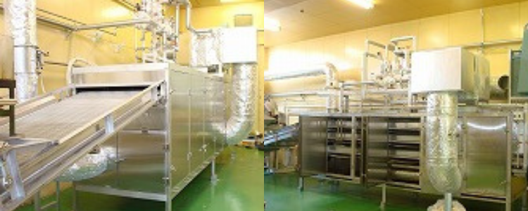 多段SUSネット蒸気式温風乾燥機設計・製作・設置｜フーズテック株式会社